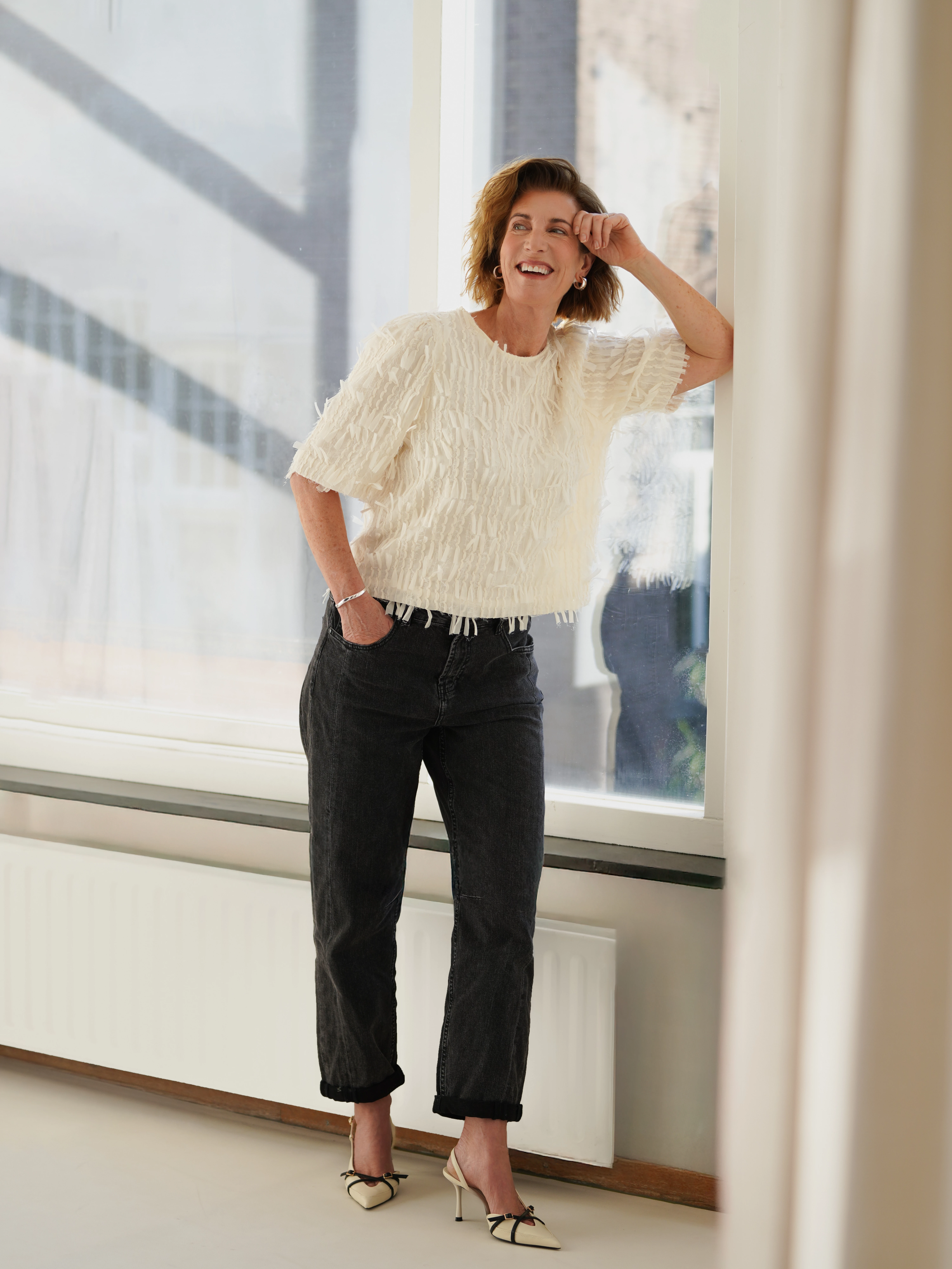 Caitlin Sidepatch Grey Denim